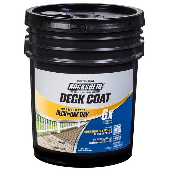 Rocksolid Rust-Oleum  6X Deck Coat Solid Tintable Tint Base Water-Based Acrylic Deck Resurfacer 5 gal 300123